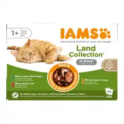 Zooplus 12x85g Land Mix in Saus IAMS Delights Kattenvoer aanbieding