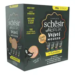Zooplus 12x 80g Schesir After Dark Velvet Mousse mix pack (4 soorten) nat kattenvoer aanbieding