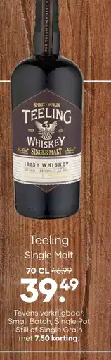 Mitra Teeling Single Malt | 70 CL aanbieding