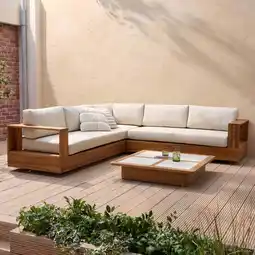 Wehkamp Studio LIVIT loungeset Cereme/Ventana teak aanbieding