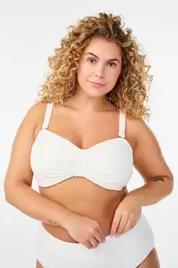 Wehkamp Zizzi voorgevormde strapless bandeau bikinitop Salina wit aanbieding