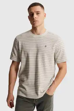 Wehkamp Cast Iron regular gestreept T-shirt gebreid beige aanbieding