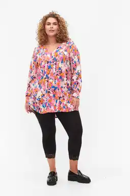 Wehkamp Zizzi 3/4 legging met kant zwart aanbieding