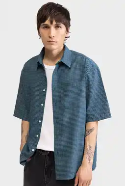 Wehkamp Redefined Rebel loose geruit casual overhemd donkerblauw aanbieding