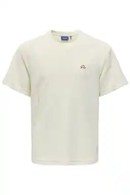 Wehkamp ONLY & SONS JUNIOR badstof T-shirt ecru aanbieding