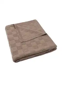 Wehkamp Jollein ledikantdeken Box Knit Milky Coffee bruin aanbieding