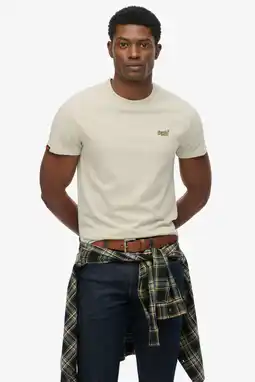 Wehkamp Superdry slim T-shirt lichtgrijs aanbieding