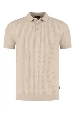 Wehkamp Saint Steve regular polo OLIVER-S fijn gebreid beige aanbieding