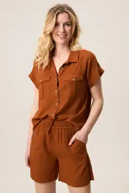 Wehkamp Miss Etam blouse bruin aanbieding