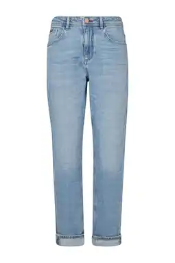 Wehkamp Mos Mosh regularwaist slim fit jeans light blue denim aanbieding