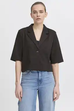 Wehkamp ICHI cropped blazer zwart aanbieding