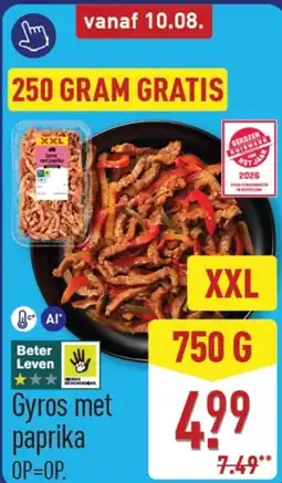 ALDI Gyros met paprika aanbieding