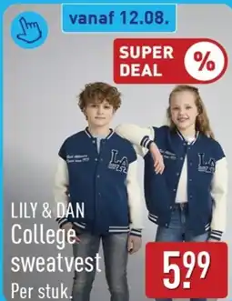 ALDI Lily & dan college sweatvest aanbieding