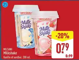 ALDI Milsani milkshake aanbieding