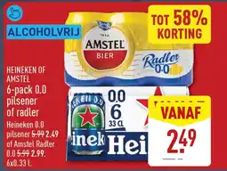 ALDI Heineken of amstel 6-pack 0.0 pilsener of radler aanbieding