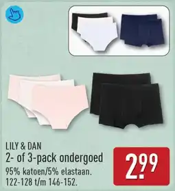 ALDI Lily & dan 2 of 3 pack ondergoed aanbieding