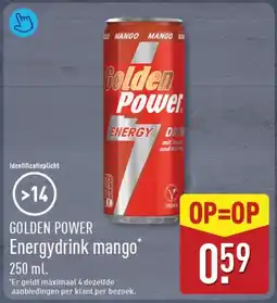 ALDI Golden power energydrink mango aanbieding