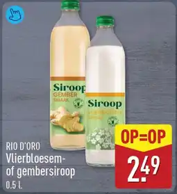 ALDI Rio d'oro vlierbloesem of gembersiroop aanbieding