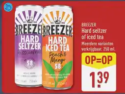 ALDI Breezer hard seltzer of ice tea aanbieding