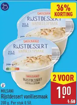 ALDI Milsani rijstdessert vanillesmaak aanbieding