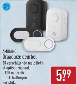 ALDI Ambiano draadloze deurbel aanbieding
