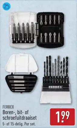 ALDI Ferrex boren, bit of schroefuitdraaiset aanbieding
