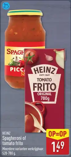 ALDI Heinz spagheroni of tomato frito aanbieding