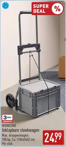 ALDI Workzone inklapbare steekwagen aanbieding