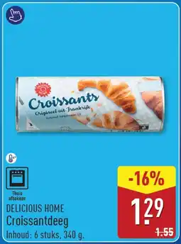 ALDI Delicious home croissantdeeg aanbieding