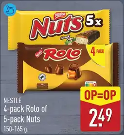ALDI Nestlé 4-pack rolo of 5-pack nuts aanbieding