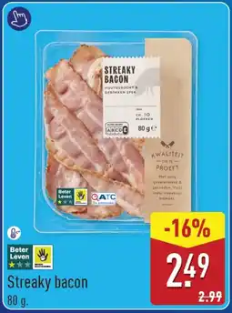 ALDI Streaky bacon aanbieding