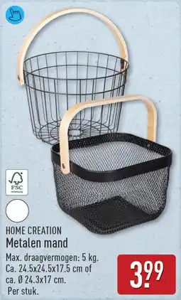 ALDI Home creation metalen mand aanbieding