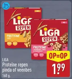 ALDI Liga proteïne repen pinda of veenbes aanbieding