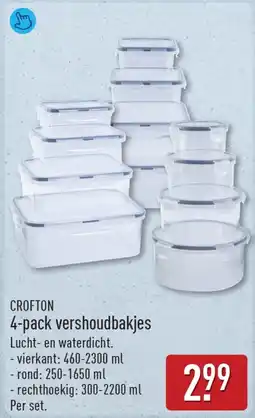 ALDI Crofton 4-pack vershoudbakjes aanbieding