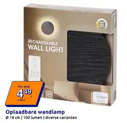 Action Oplaadbare wandlamp aanbieding