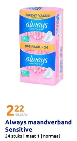 Action Always maandverband Sensitive aanbieding