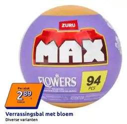 Action ZURU MAX Verrassingsbal met bloem aanbieding