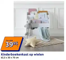 Action Kinderboekenkast op wielen aanbieding