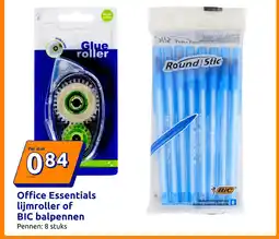 Action Office Essentials lijmroller of BIC balpennen aanbieding