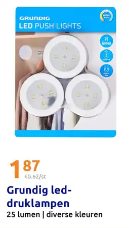 Action Grundig led-druklampen aanbieding