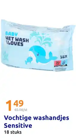 Action Vochtige washandjes sensitive aanbieding