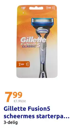 Action Gillette fusion5 scheermes starterpack classic aanbieding