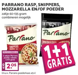 De Boerenschuur Parrano rasp, snippers, mozzarella en/of poeder aanbieding