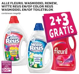 De Boerenschuur fleuril wasmiddel renew, witte reus en/of color reus wasmiddel en/of toiletblok aanbieding