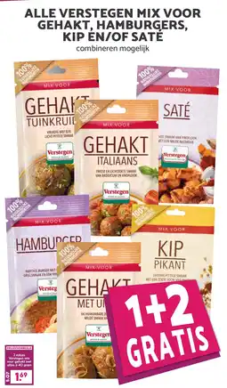 De Boerenschuur Verstegen gehakt, hamburgers, kip en/of saté mix aanbieding