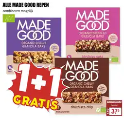 De Boerenschuur Made Good organic chewy granola bars aanbieding