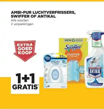 Jumbo Ambi-Pur Luchtverfrissers, Swiffer Of Antikal 1+1 Gratis aanbieding