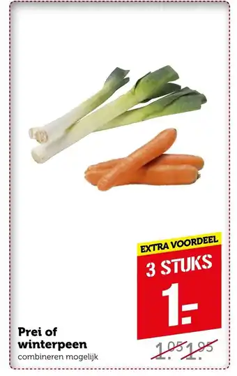 Coop Prei of winterpeen combineren mogelijk 3 stuks aanbieding