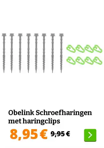 Obelink Obelink Schroefharingen met haringclips aanbieding
