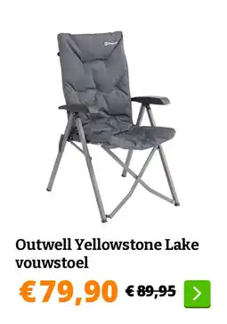 Obelink Outwell Yellowstone Lake vouwstoel aanbieding